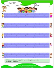 okul öncesi 1 sayısı çizgi çalışması